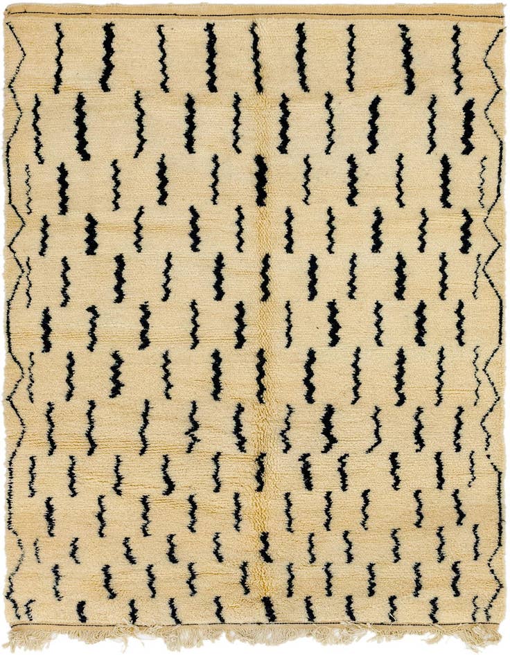 Detail image of 6' 3 x 9' 8 Hand Knotted Moroccan Wool Rug