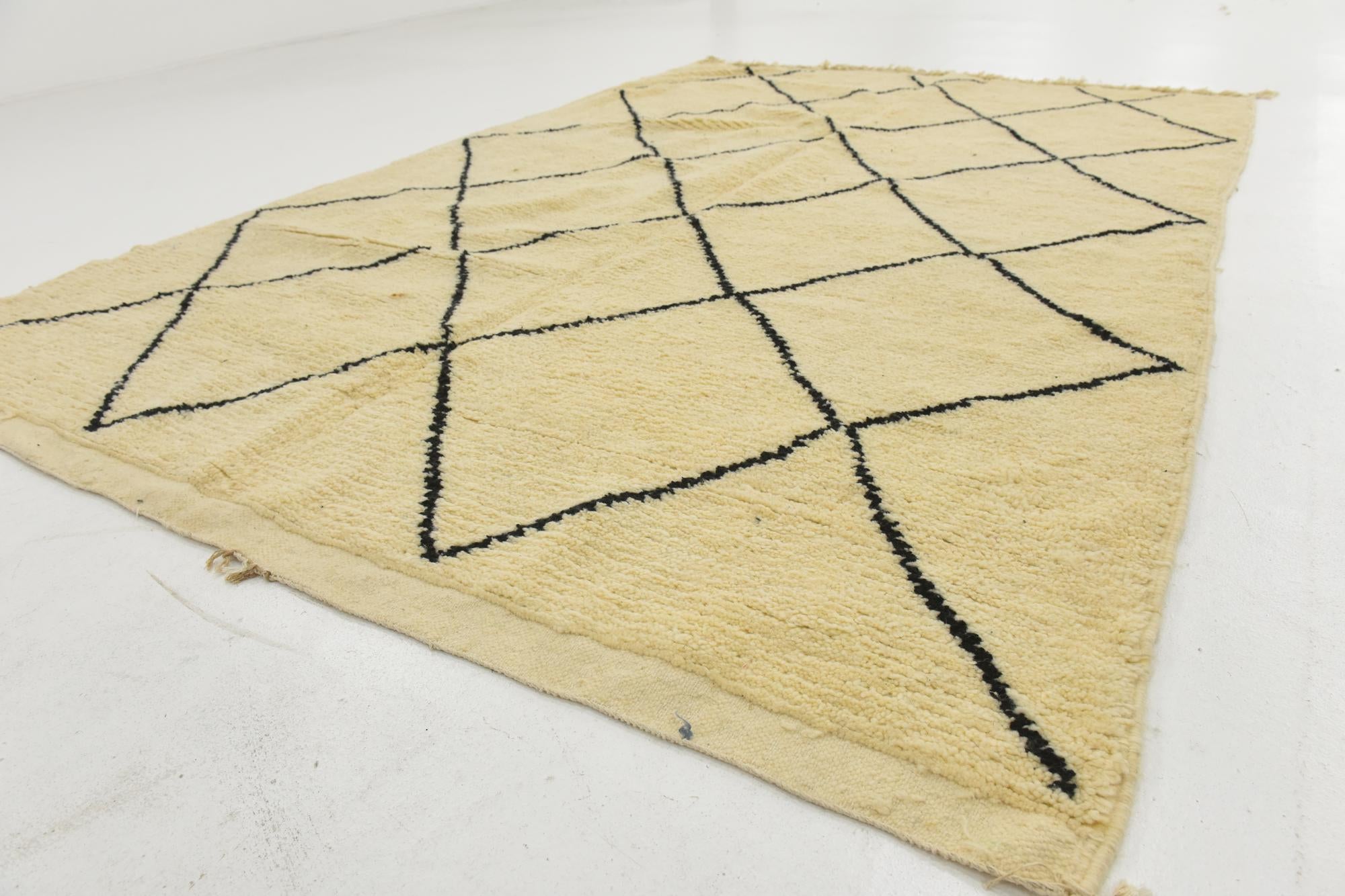 6' 5 x 9' 5 Hand Knotted Moroccan Wool Rug