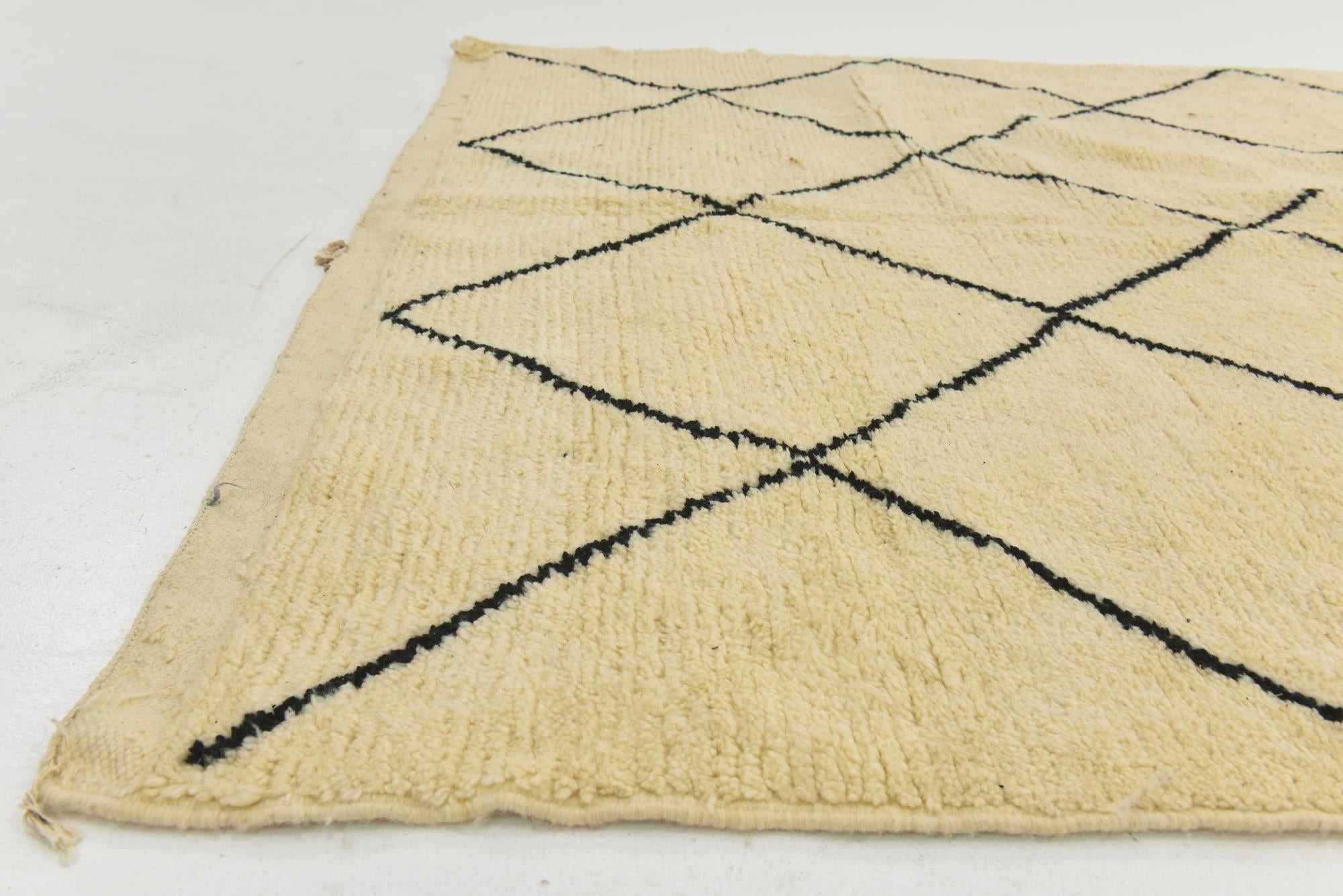 6' 5 x 9' 5 Hand Knotted Moroccan Wool Rug