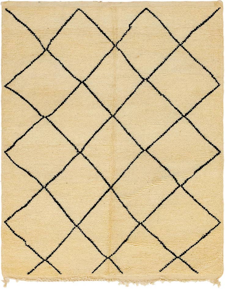 Detail image of 6' 5 x 9' 5 Hand Knotted Moroccan Wool Rug
