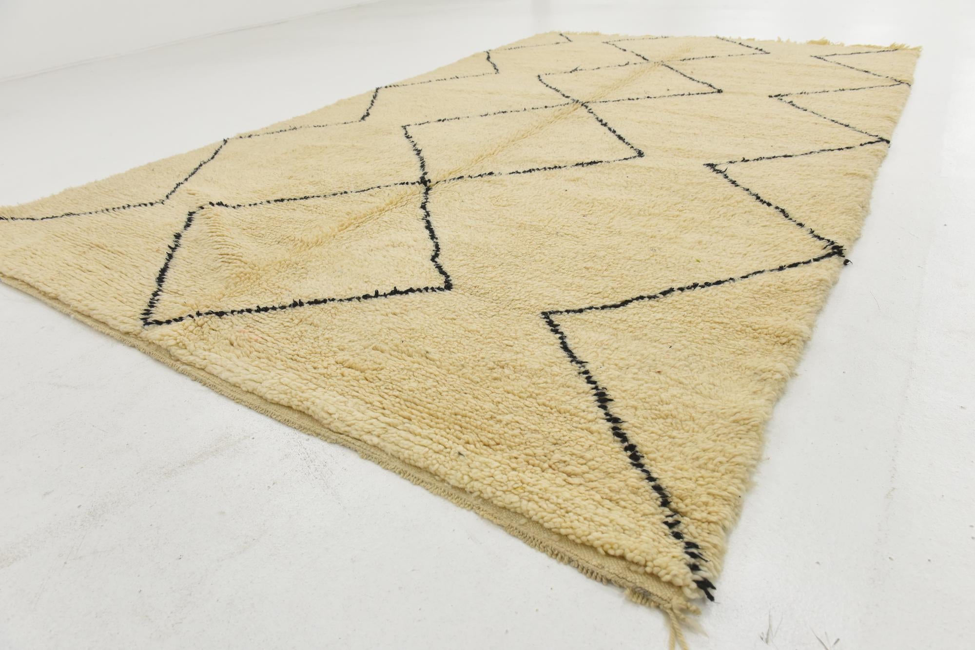 6' 4 x 10' 8 Hand Knotted Moroccan Wool Rug