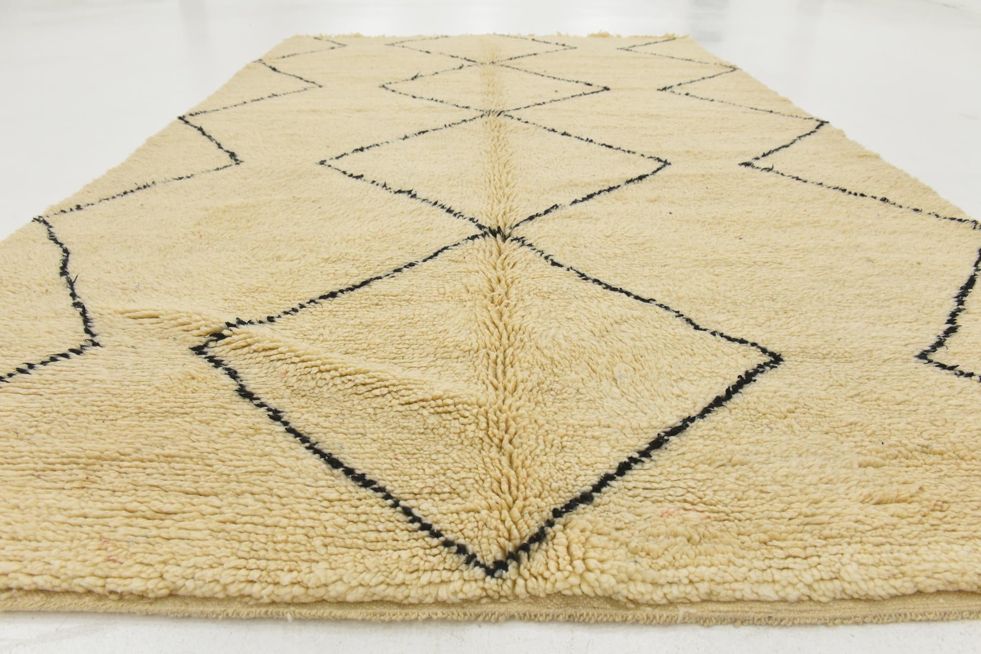 6' 4 x 10' 8 Hand Knotted Moroccan Wool Rug