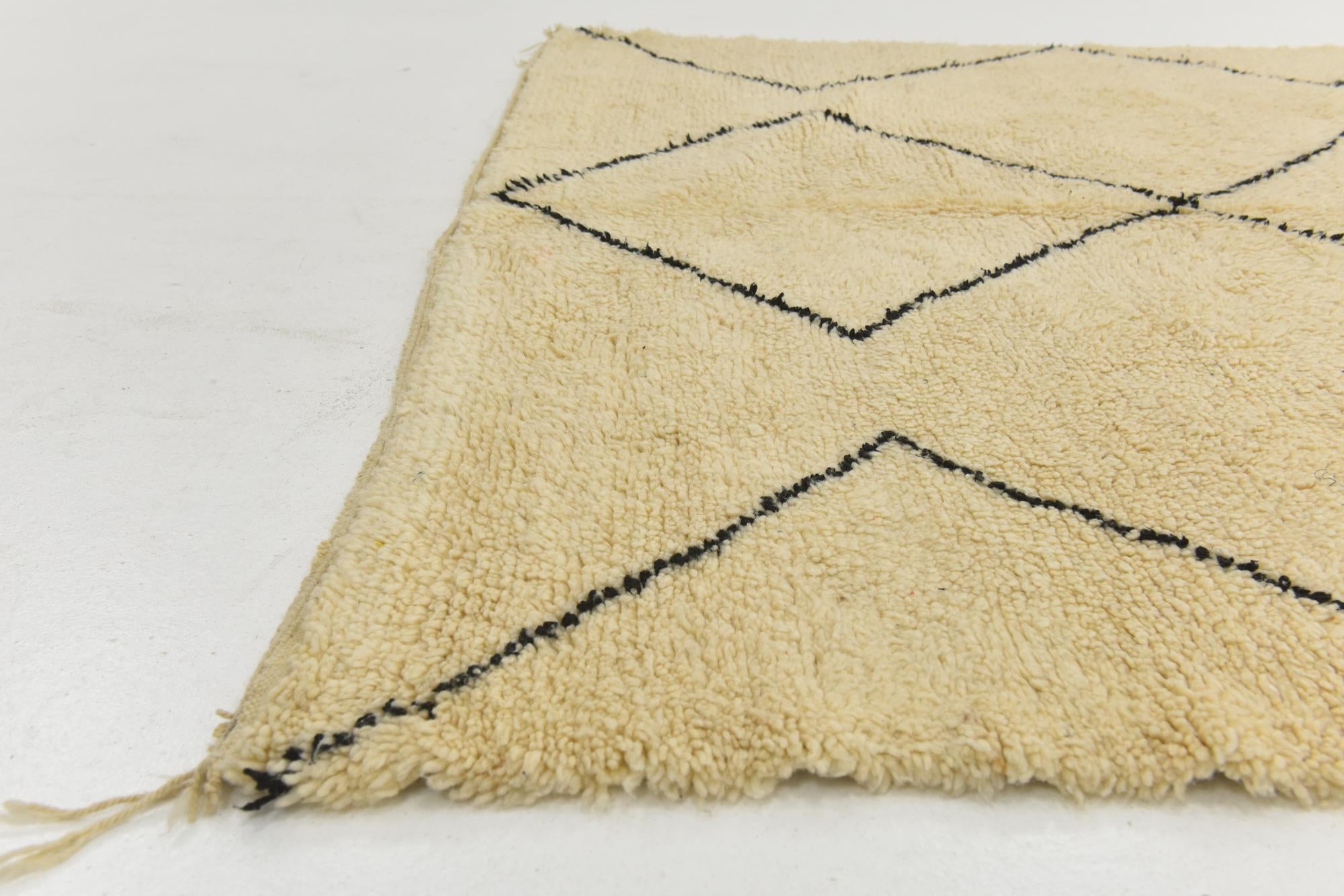 6' 4 x 10' 8 Hand Knotted Moroccan Wool Rug