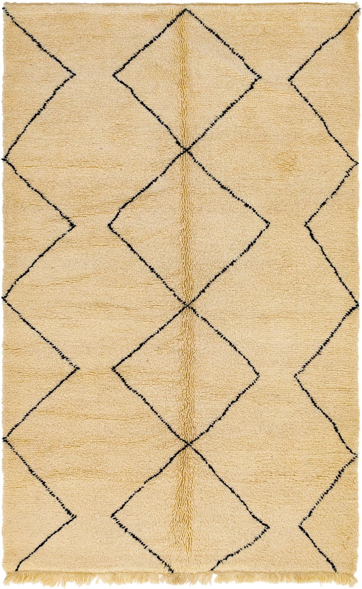 6' 4 x 10' 8 Hand Knotted Moroccan Wool Rug