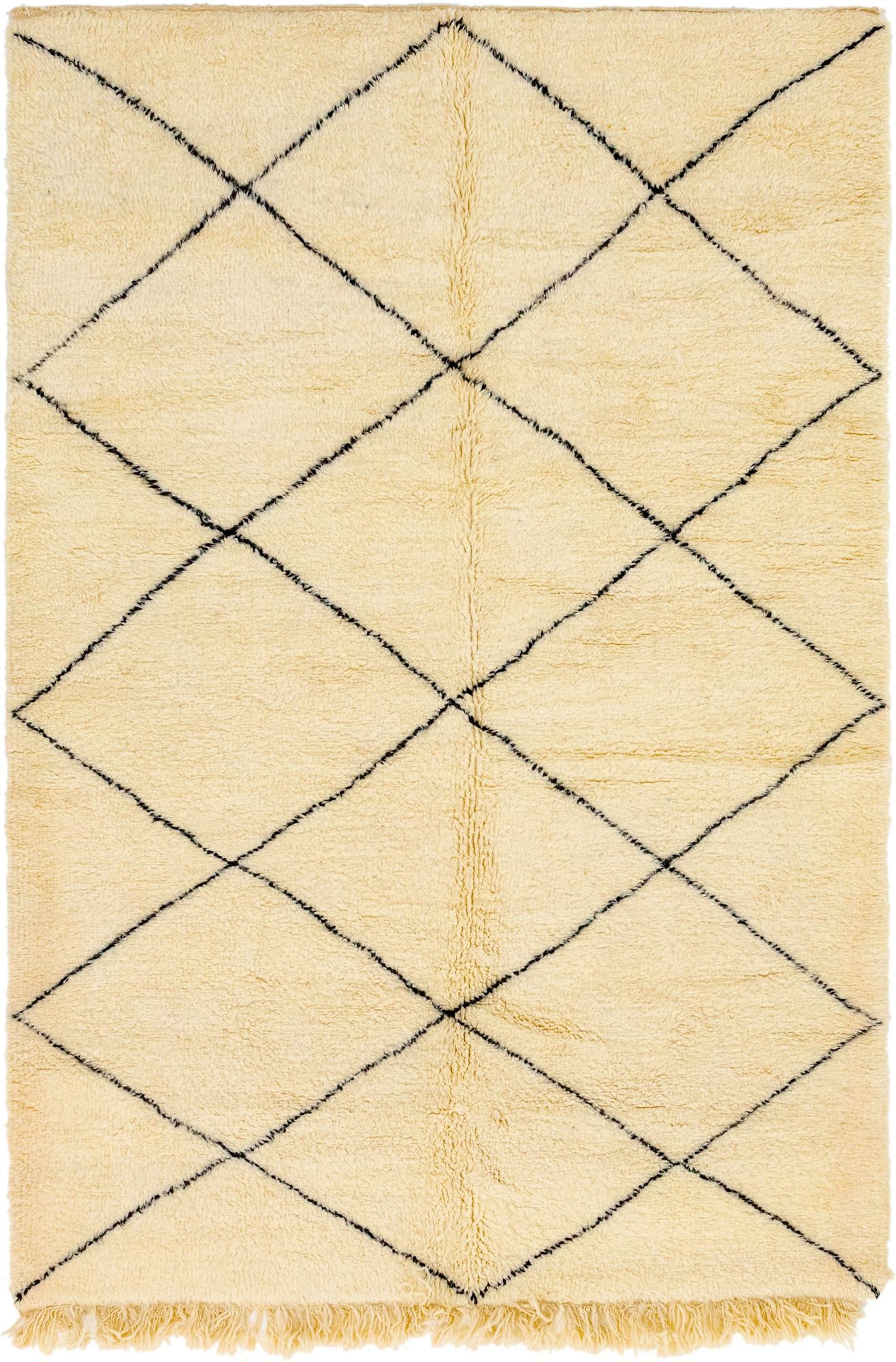6' 7 x 9' 7 Hand Knotted Moroccan Wool Rug