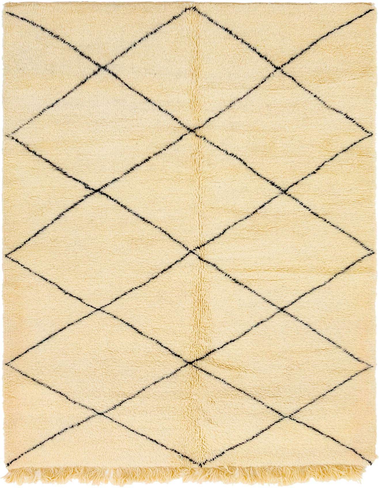 6' 7 x 9' 7 Hand Knotted Moroccan Wool Rug
