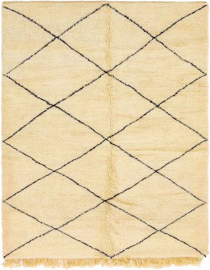 Detail image of 6' 7 x 9' 7 Hand Knotted Moroccan Wool Rug