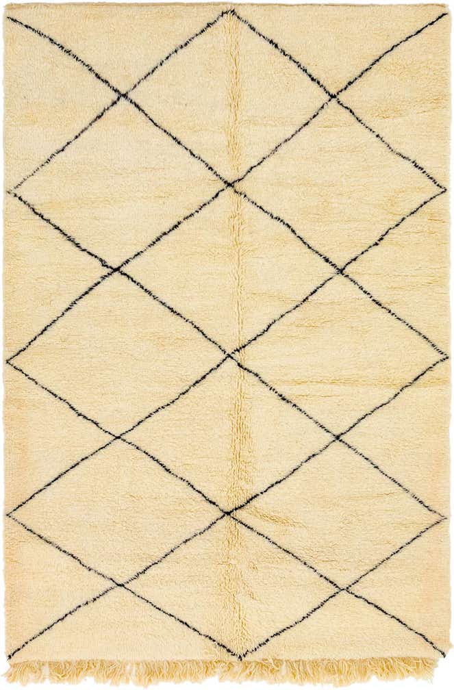 6' 7 x 9' 7 Hand Knotted Moroccan Wool Rug