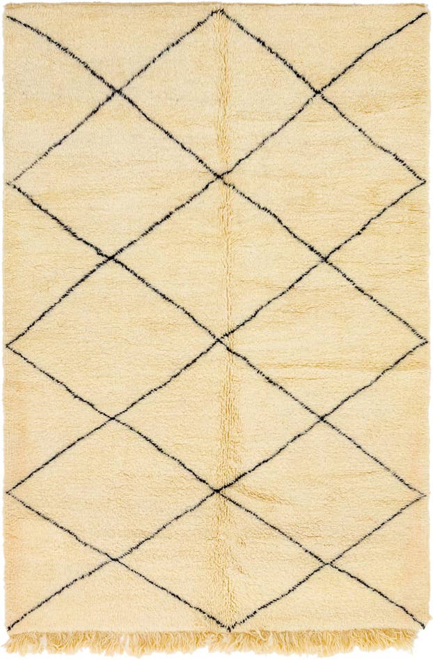 Detail image of 6' 7 x 9' 7 Hand Knotted Moroccan Wool Rug