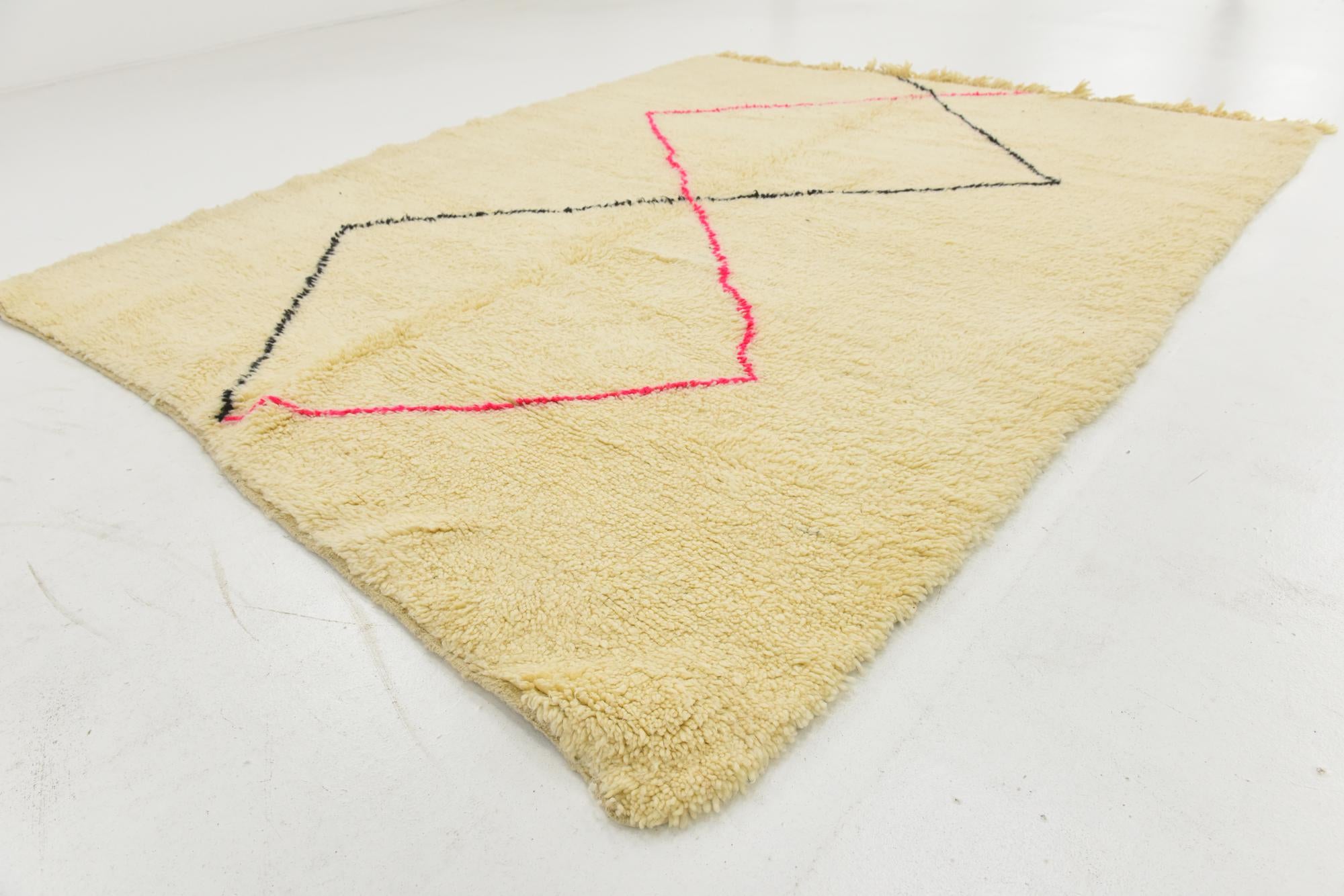 7' 2 x 9' Hand Knotted Moroccan Wool Rug