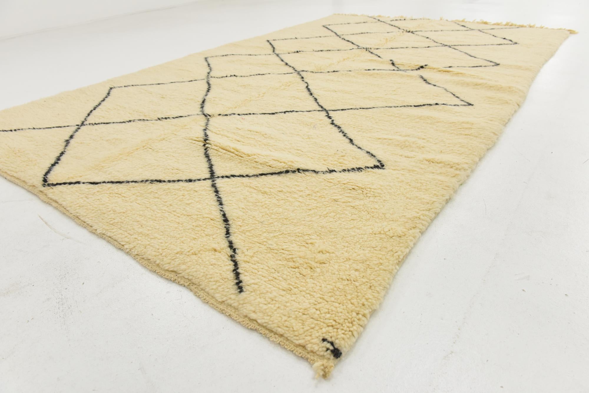 6' 5 x 10' 5 Hand Knotted Moroccan Wool Rug