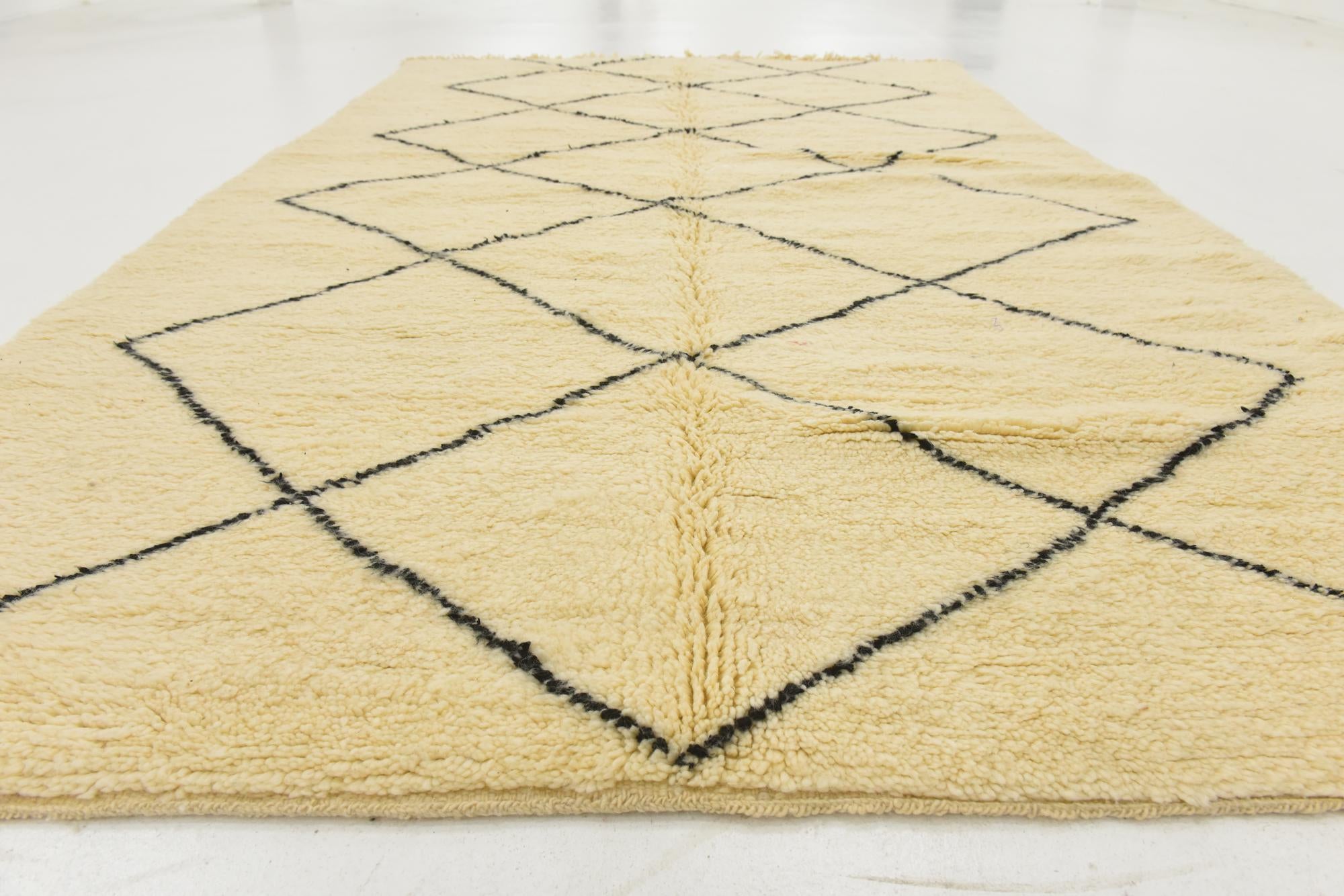 6' 5 x 10' 5 Hand Knotted Moroccan Wool Rug
