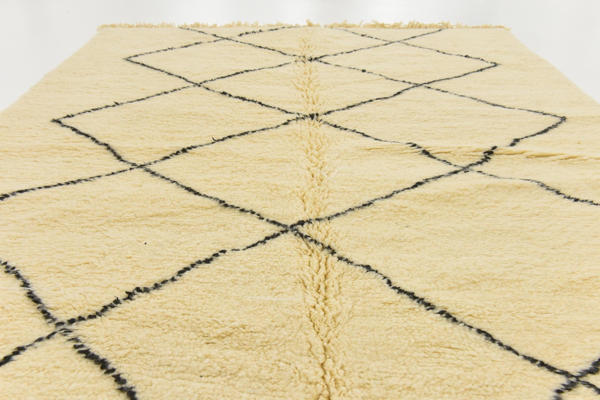 6' 5 x 10' 5 Hand Knotted Moroccan Wool Rug