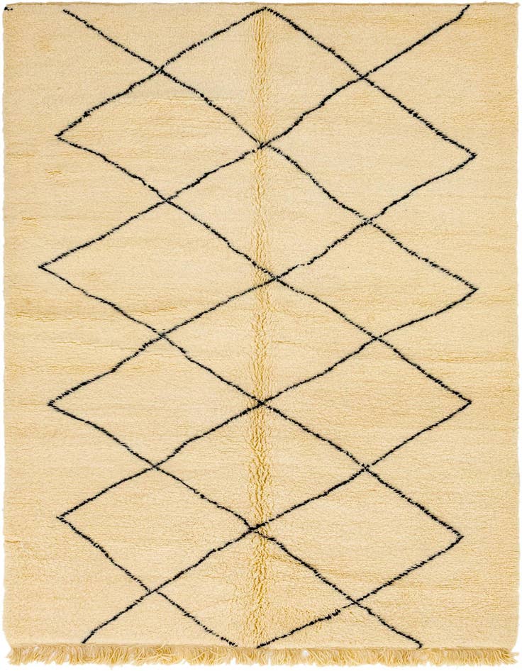 Detail image of 6' 5 x 10' 5 Hand Knotted Moroccan Wool Rug