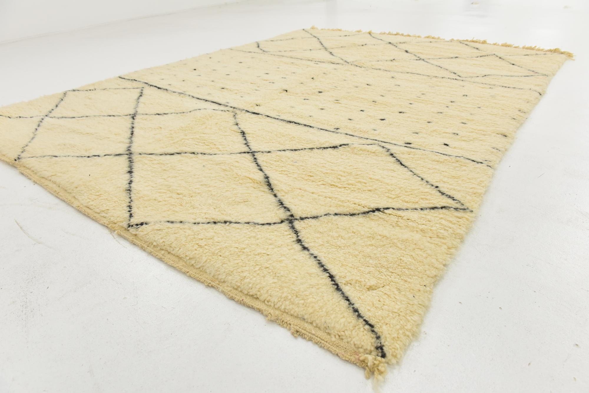 6' 11 x 9' 4 Hand Knotted Moroccan Wool Rug