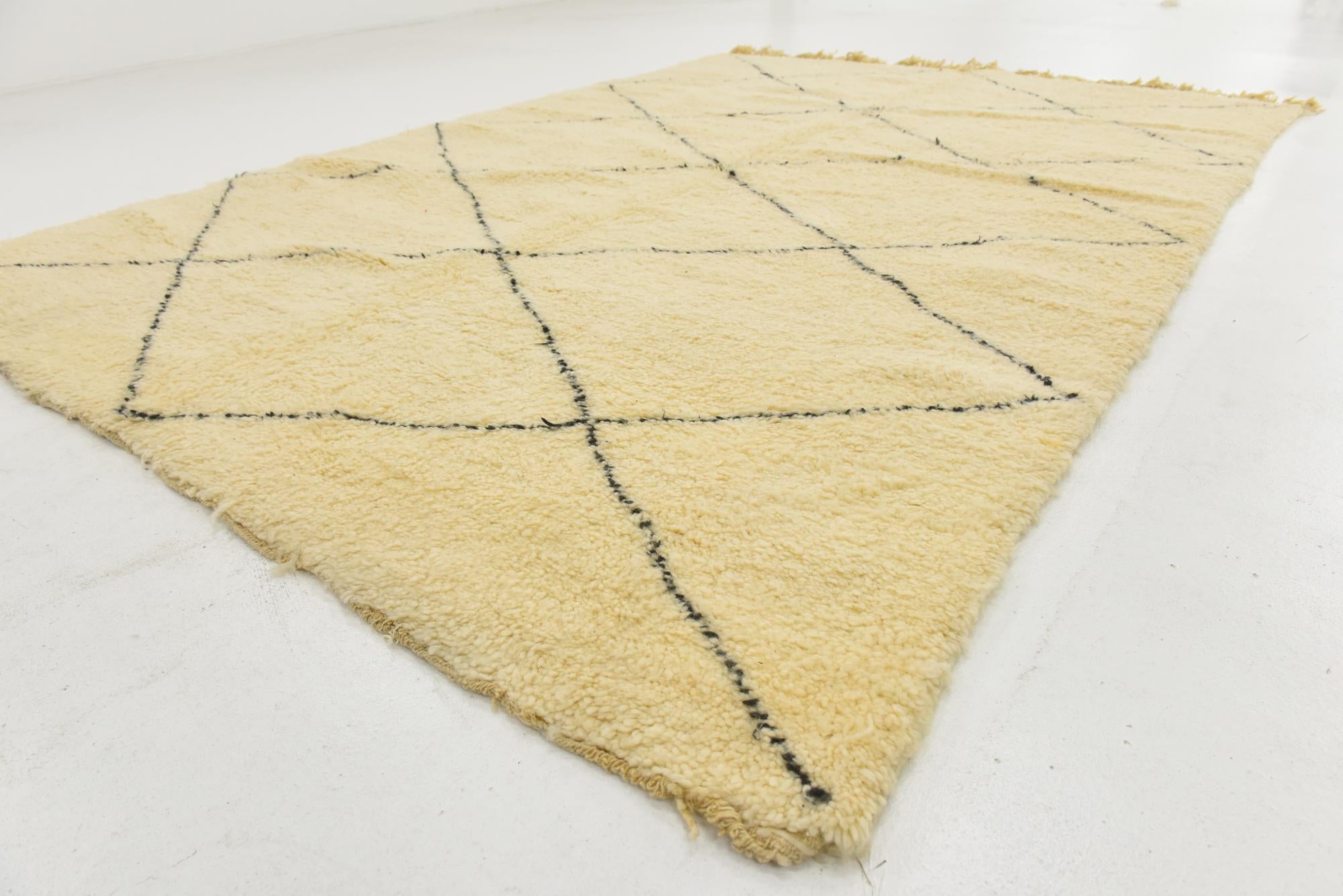 6' 9 x 9' 10 Hand Knotted Moroccan Wool Rug