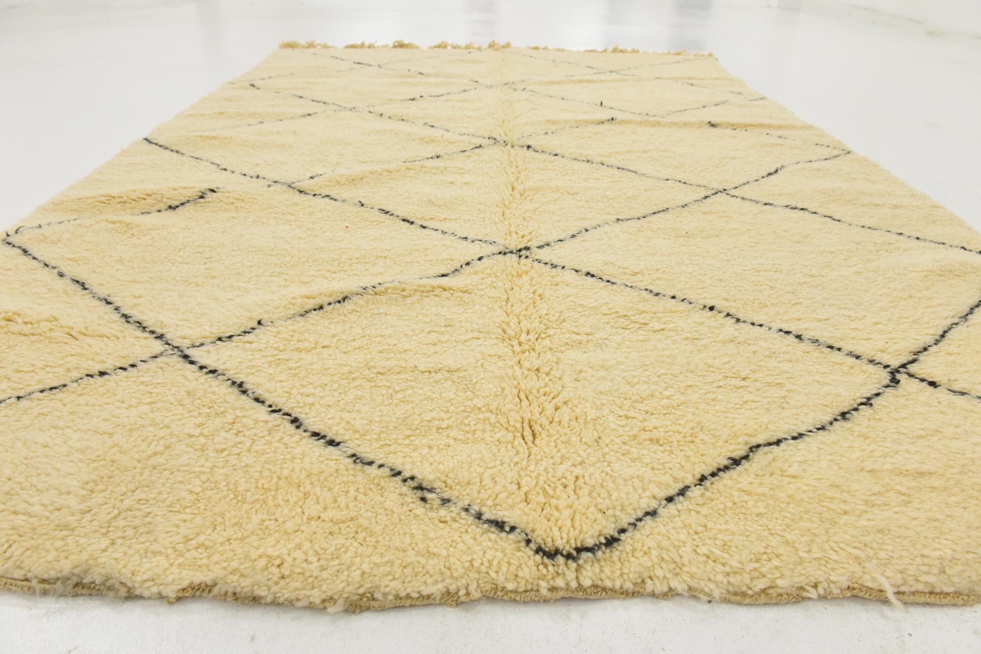 6' 9 x 9' 10 Hand Knotted Moroccan Wool Rug