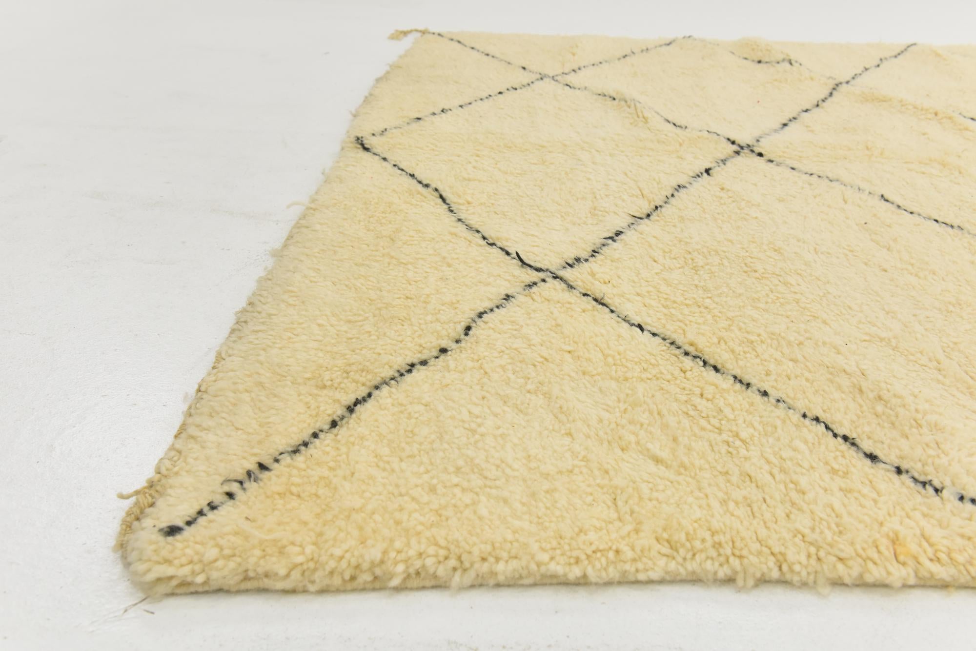 6' 9 x 9' 10 Hand Knotted Moroccan Wool Rug