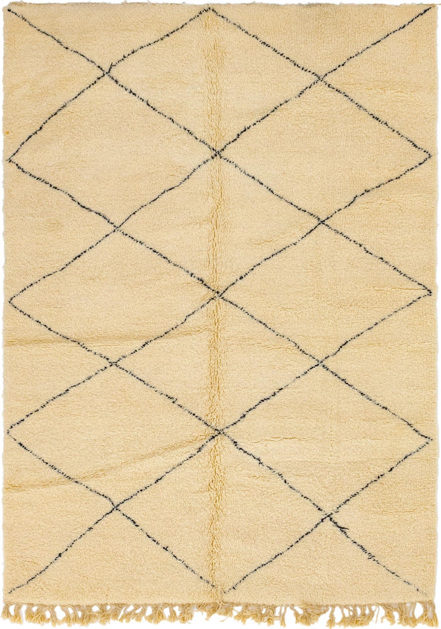 6' 9 x 9' 10 Hand Knotted Moroccan Wool Rug