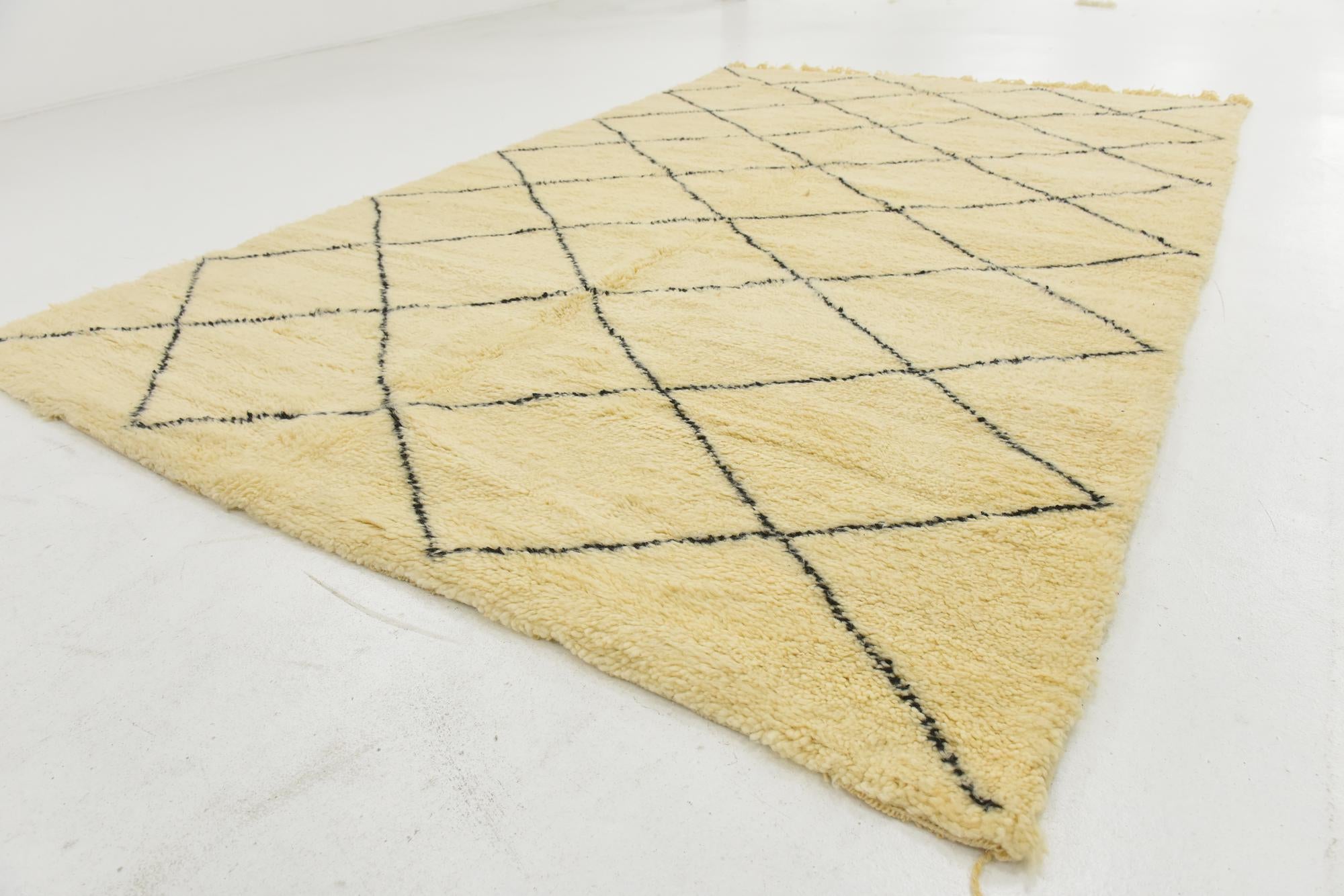 6' 5 x 10' 1 Hand Knotted Moroccan Wool Rug