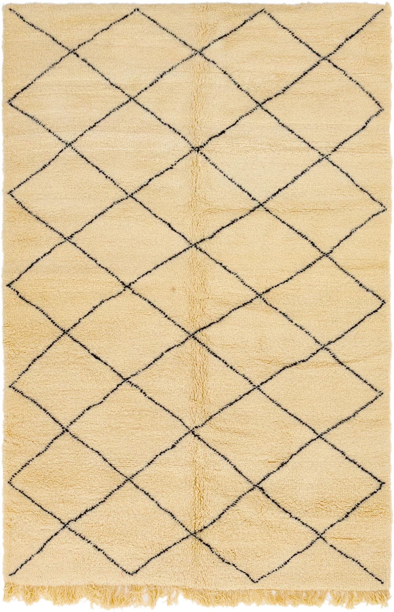 6' 5 x 10' 1 Hand Knotted Moroccan Wool Rug