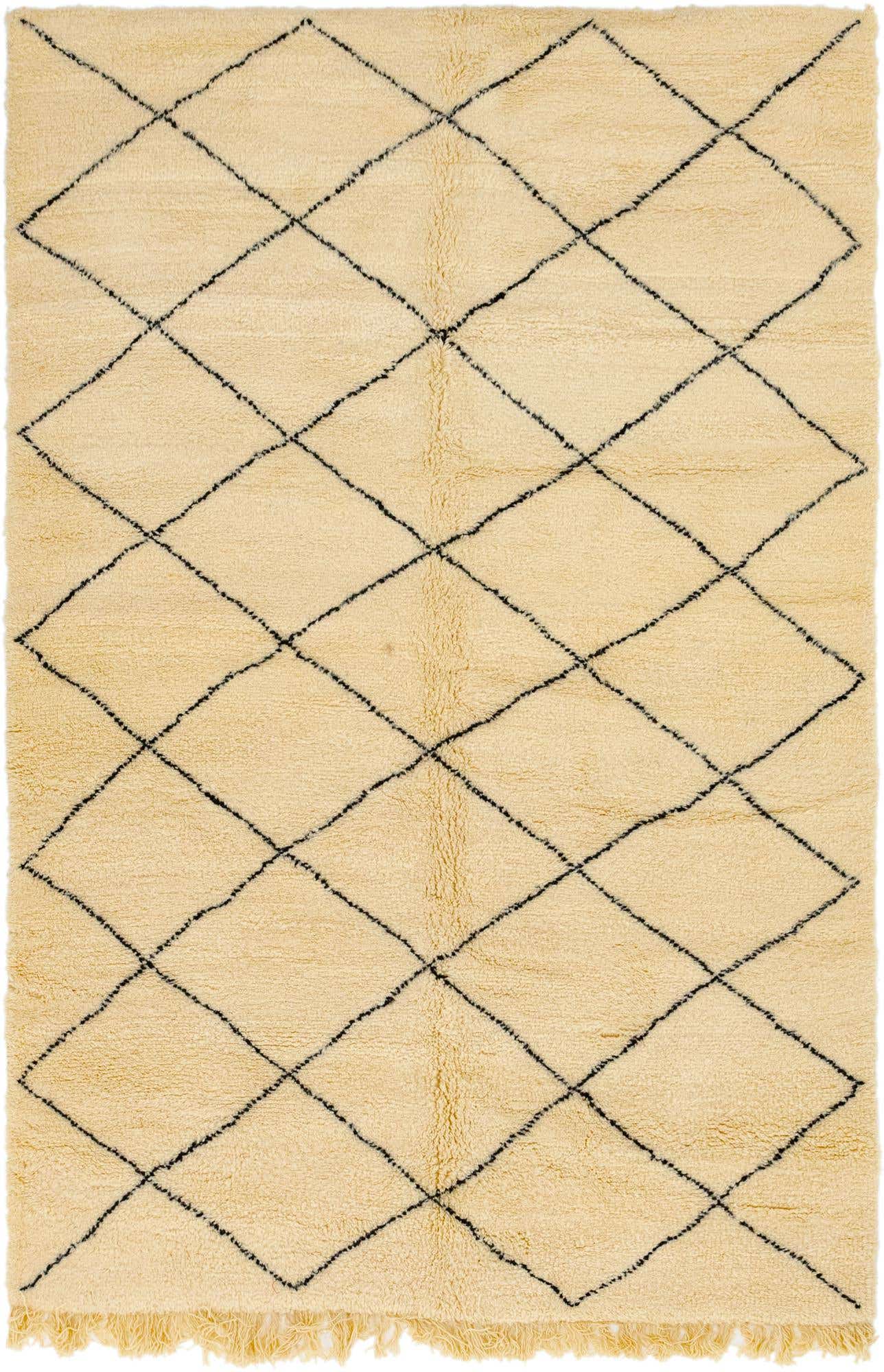 6' 5 x 10' 1 Hand Knotted Moroccan Wool Rug