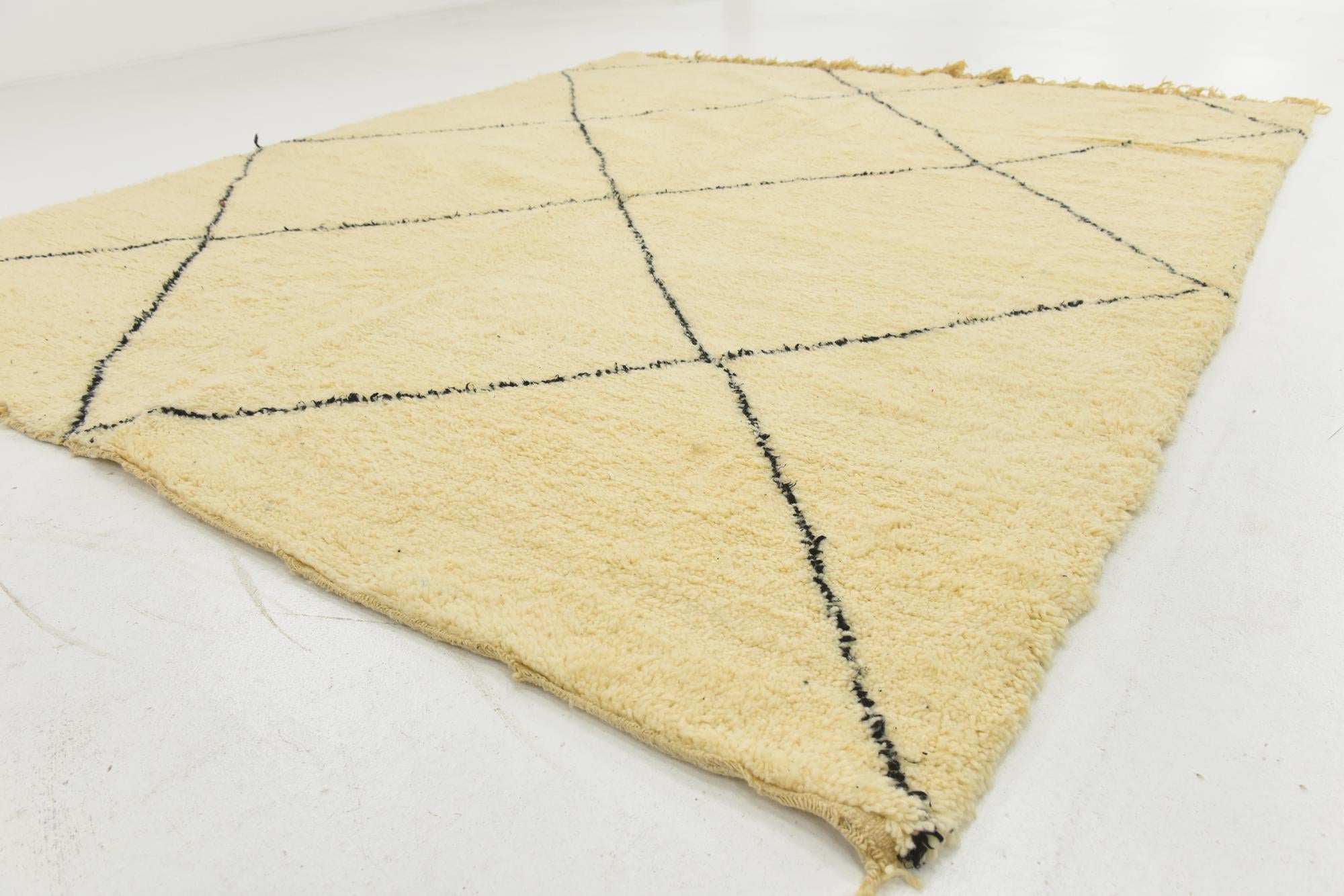 6' 3 x 9' 6 Hand Knotted Moroccan Wool Rug