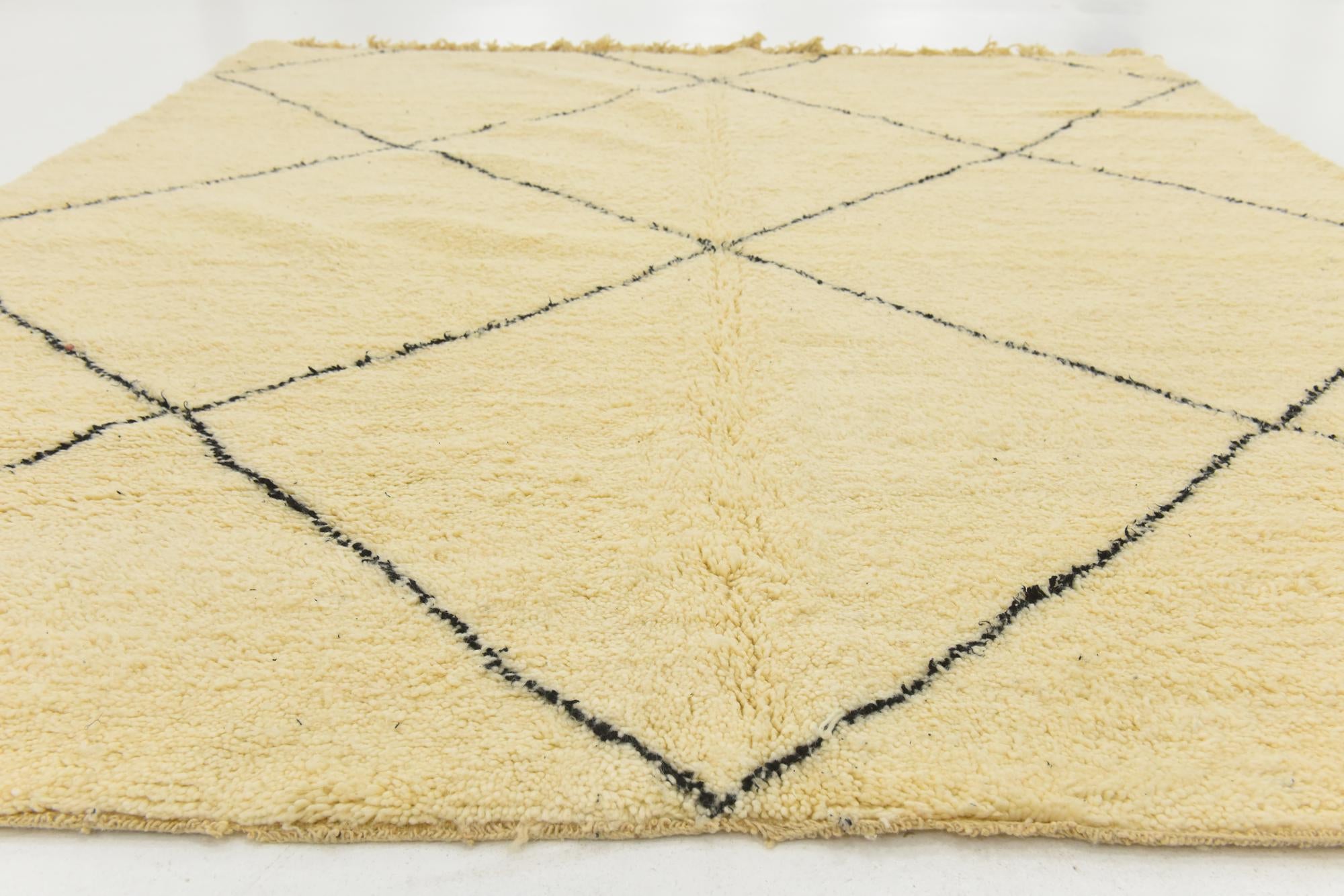 6' 3 x 9' 6 Hand Knotted Moroccan Wool Rug