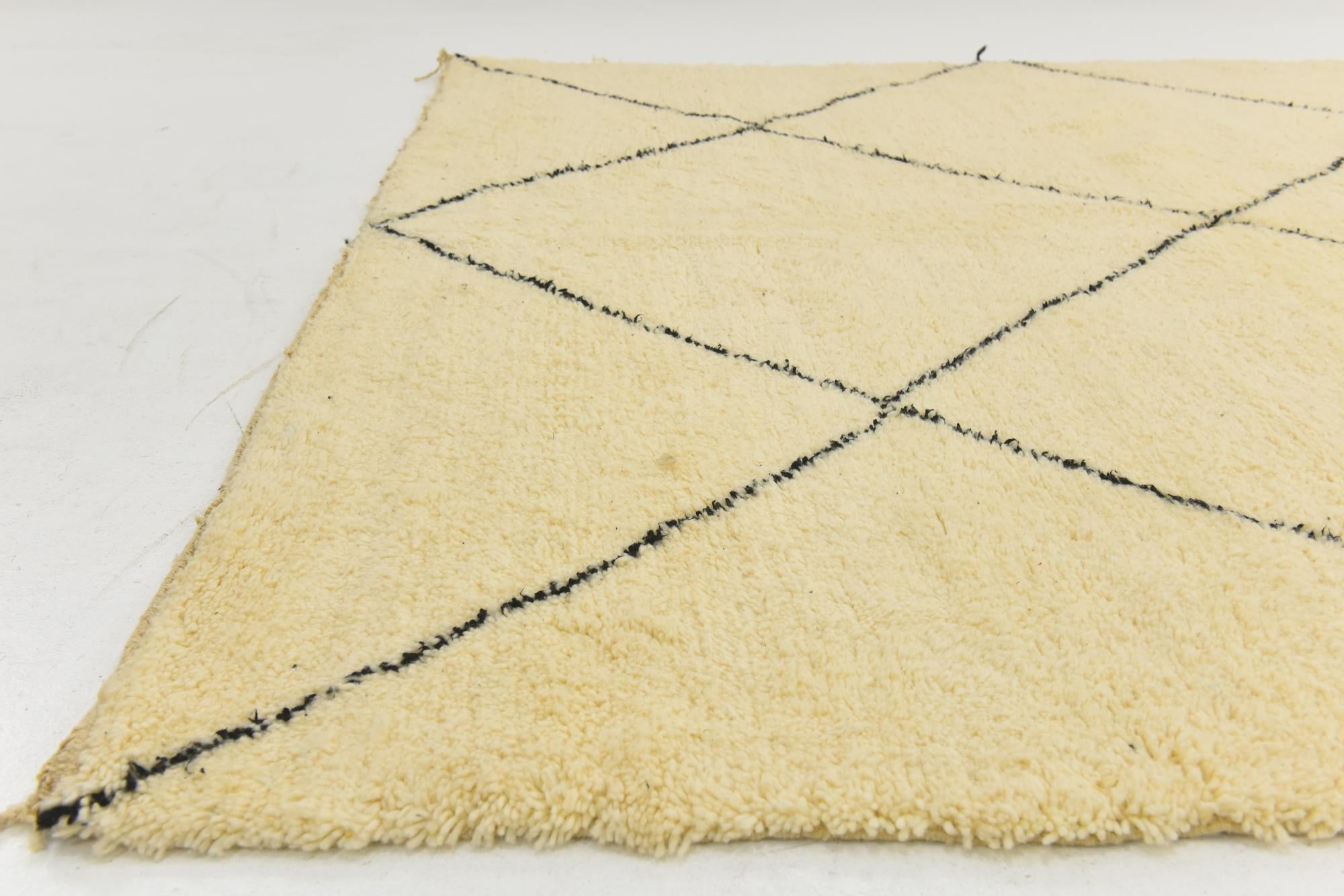 6' 3 x 9' 6 Hand Knotted Moroccan Wool Rug