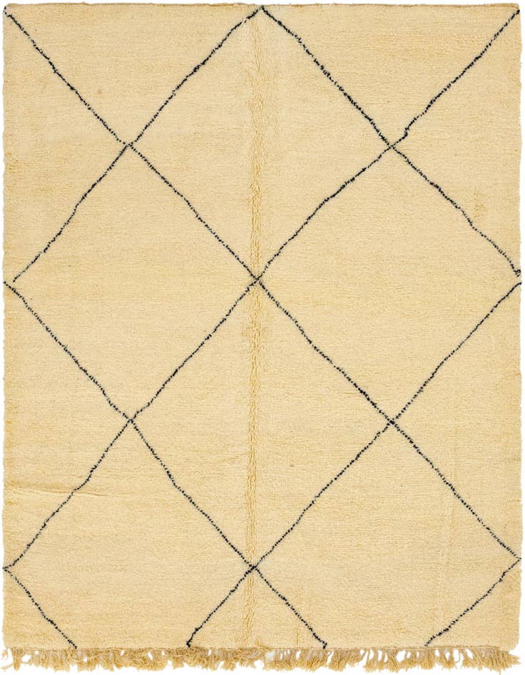 Detail image of 6' 3 x 9' 6 Hand Knotted Moroccan Wool Rug