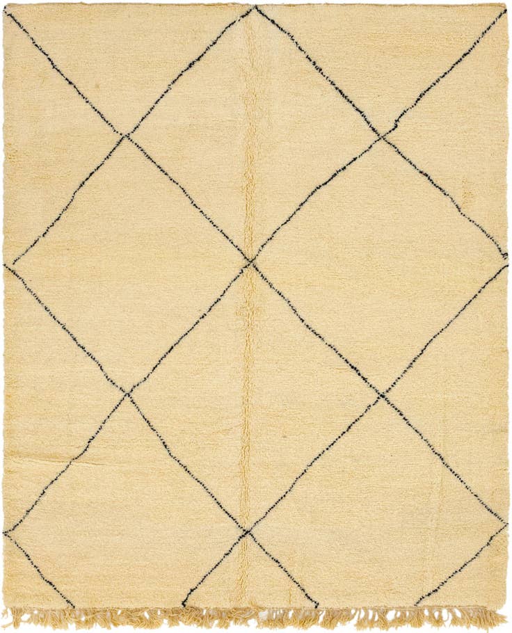 Detail image of 6' 3 x 9' 6 Hand Knotted Moroccan Wool Rug