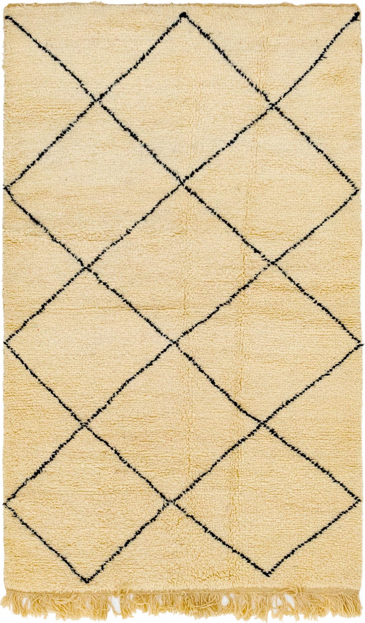 4' 10 x 8' 5 Hand Knotted Moroccan Wool Rug