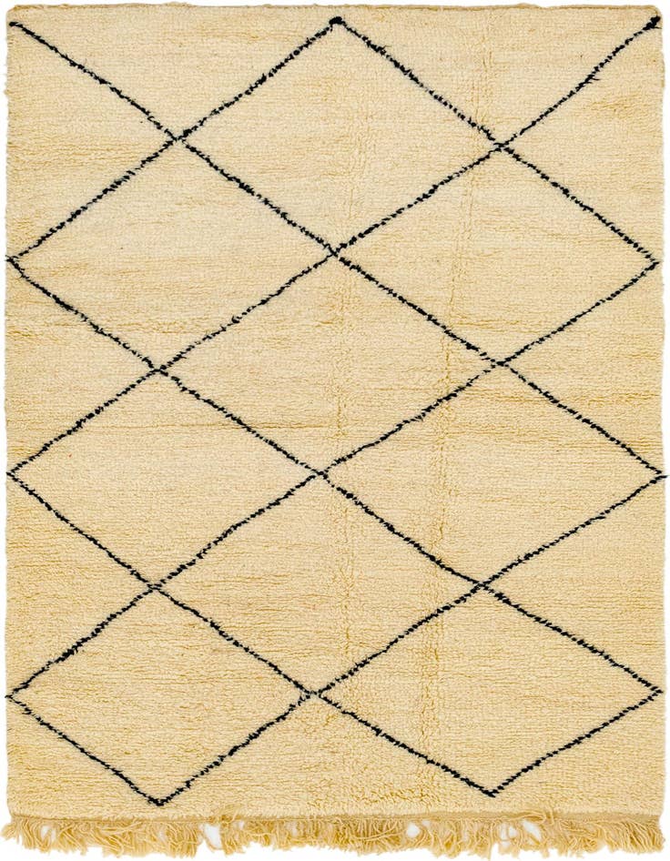 Detail image of 4' 10 x 8' 5 Hand Knotted Moroccan Wool Rug