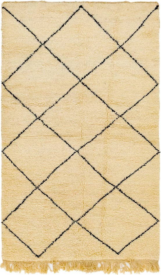 Detail image of 4' 10 x 8' 5 Hand Knotted Moroccan Wool Rug