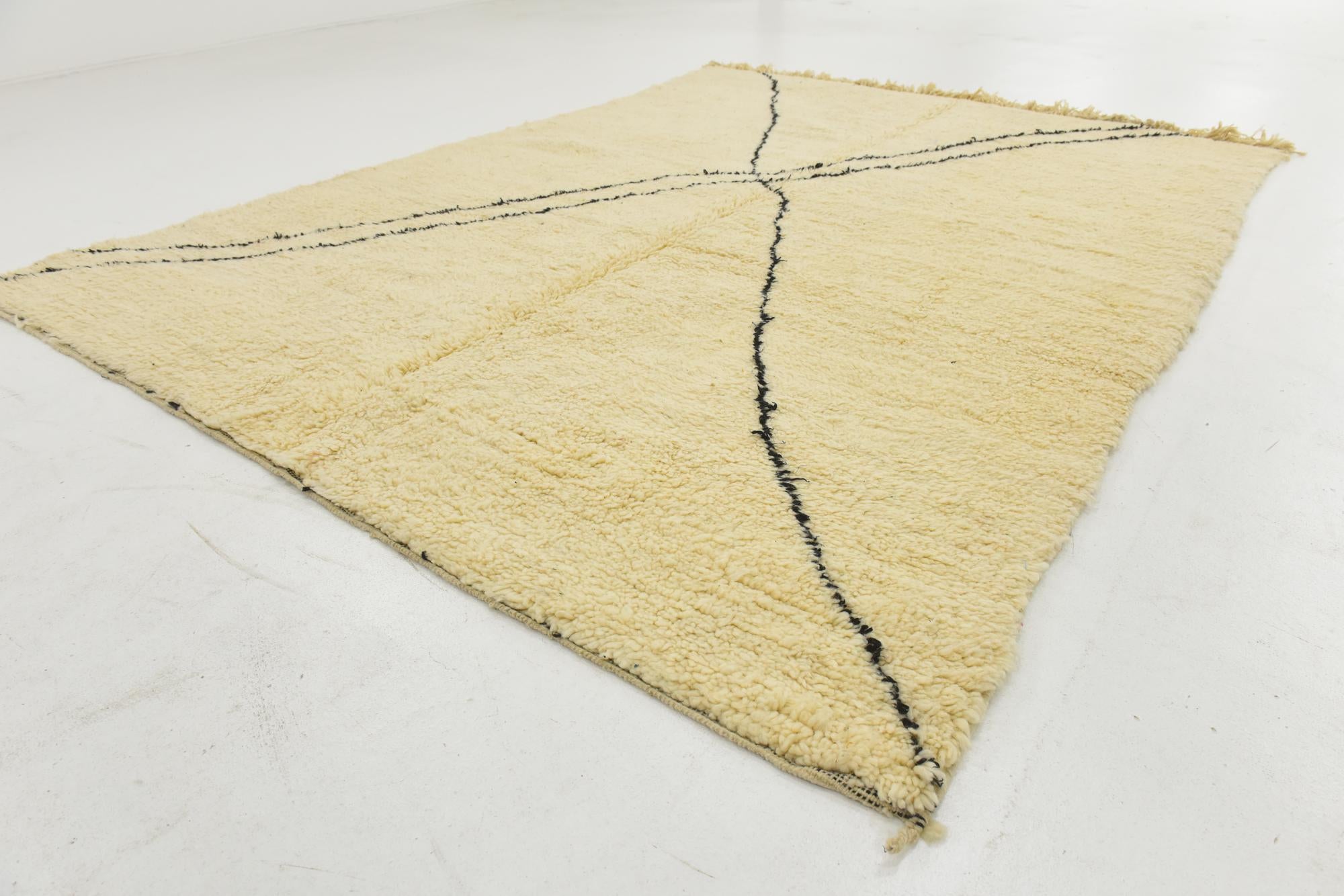 6' 11 x 9' 5 Hand Knotted Moroccan Wool Rug
