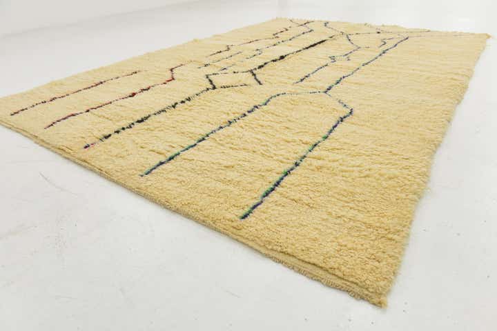 6' 8 x 9' 7 Hand Knotted Moroccan Wool Rug