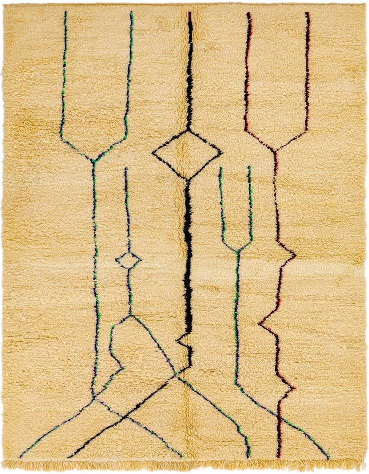 Detail image of 6' 8 x 9' 7 Hand Knotted Moroccan Wool Rug