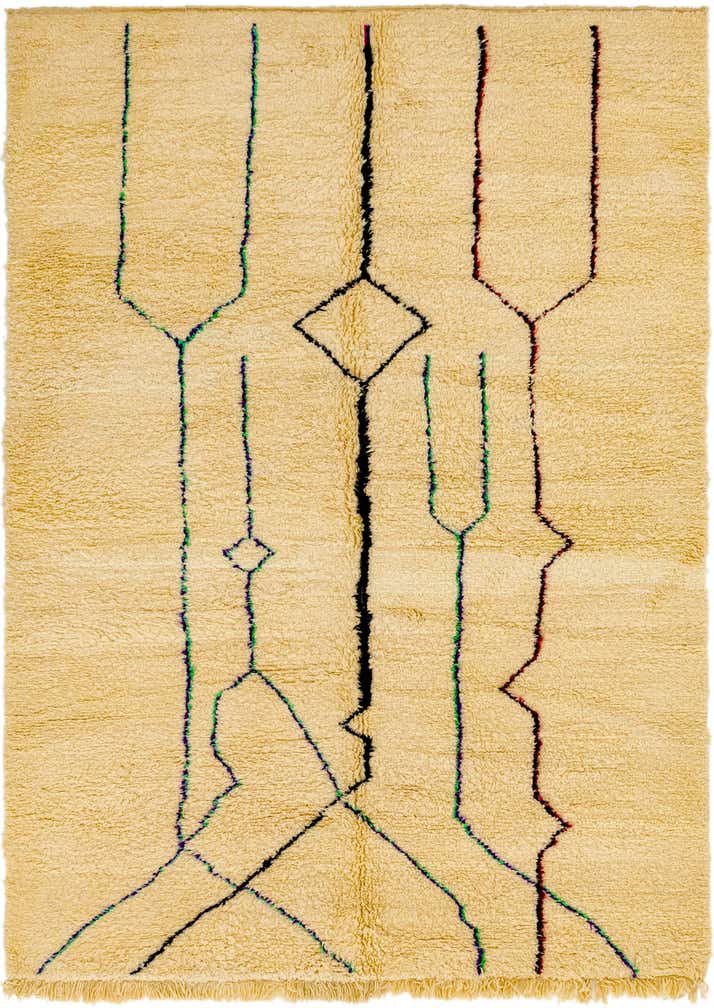 6' 8 x 9' 7 Hand Knotted Moroccan Wool Rug