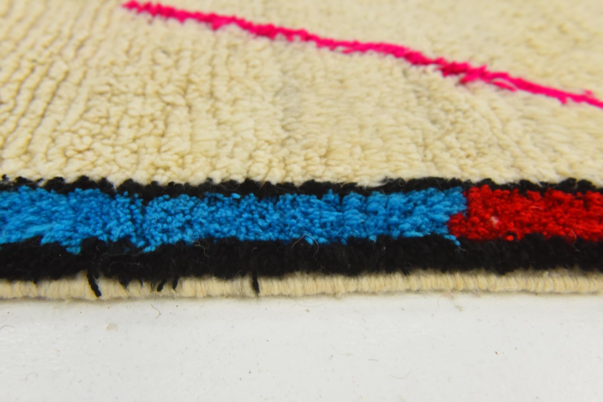 3' 4 x 4' 10 Hand Knotted Moroccan Wool Rug