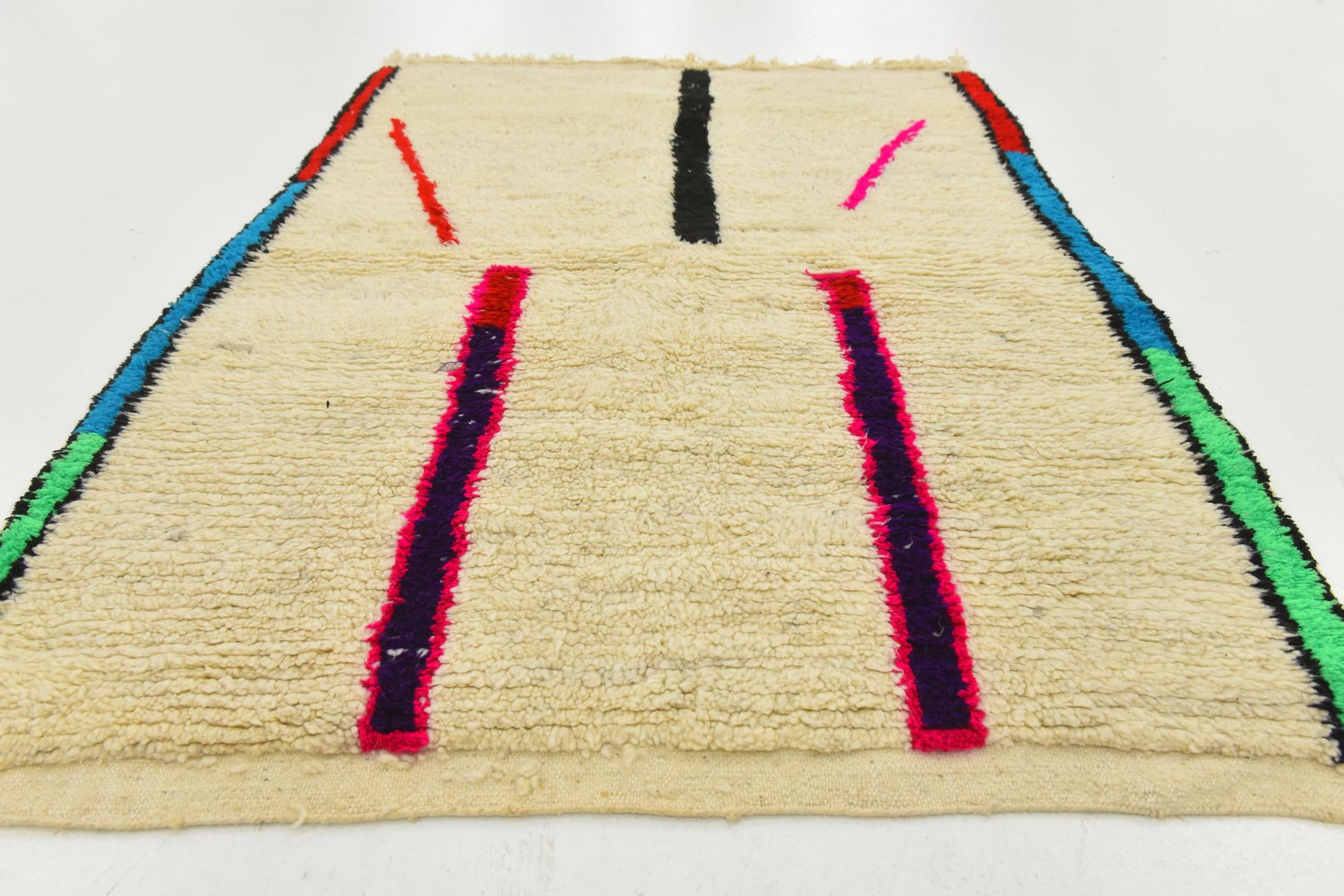 3' 4 x 4' 10 Hand Knotted Moroccan Wool Rug