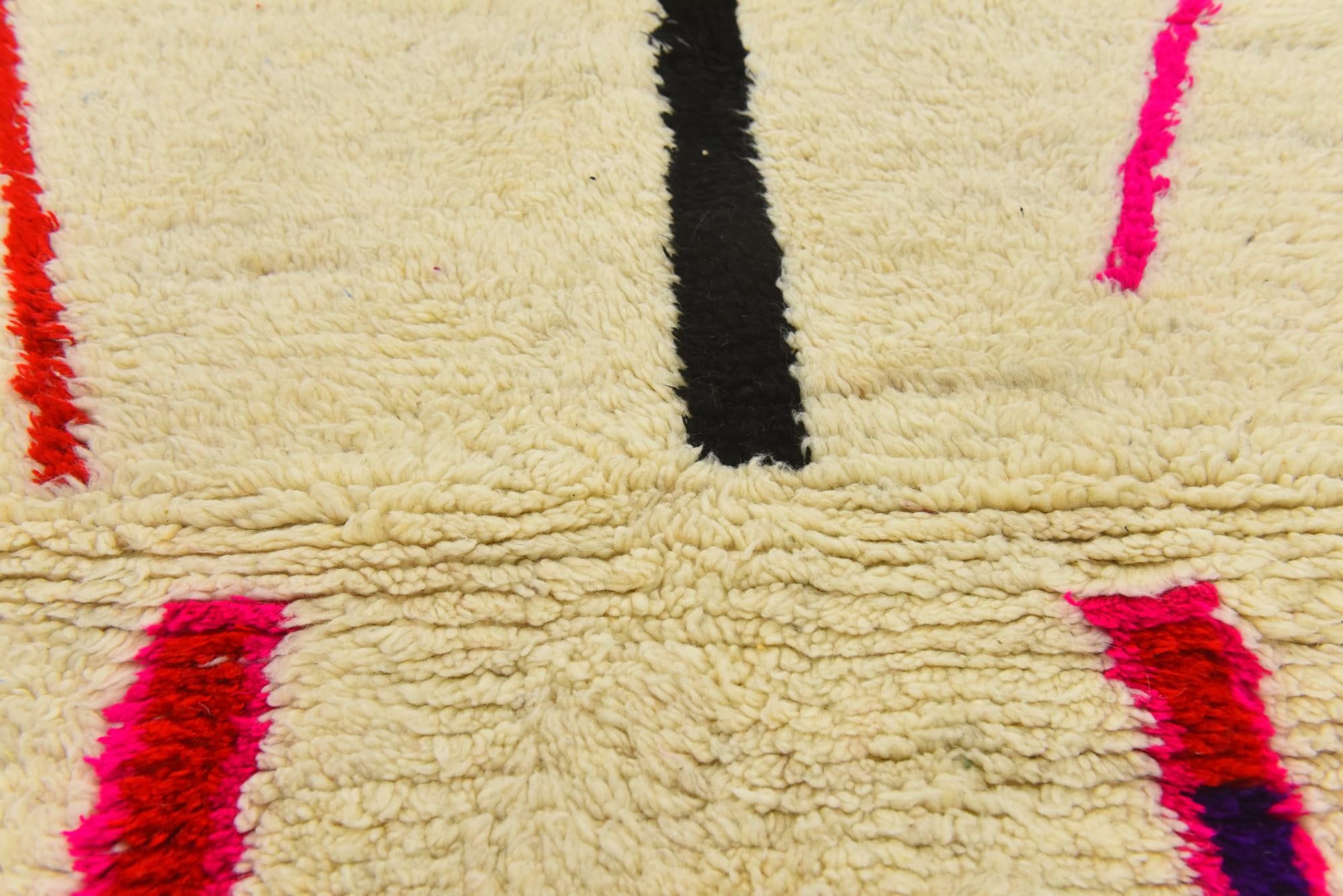 3' 4 x 4' 10 Hand Knotted Moroccan Wool Rug