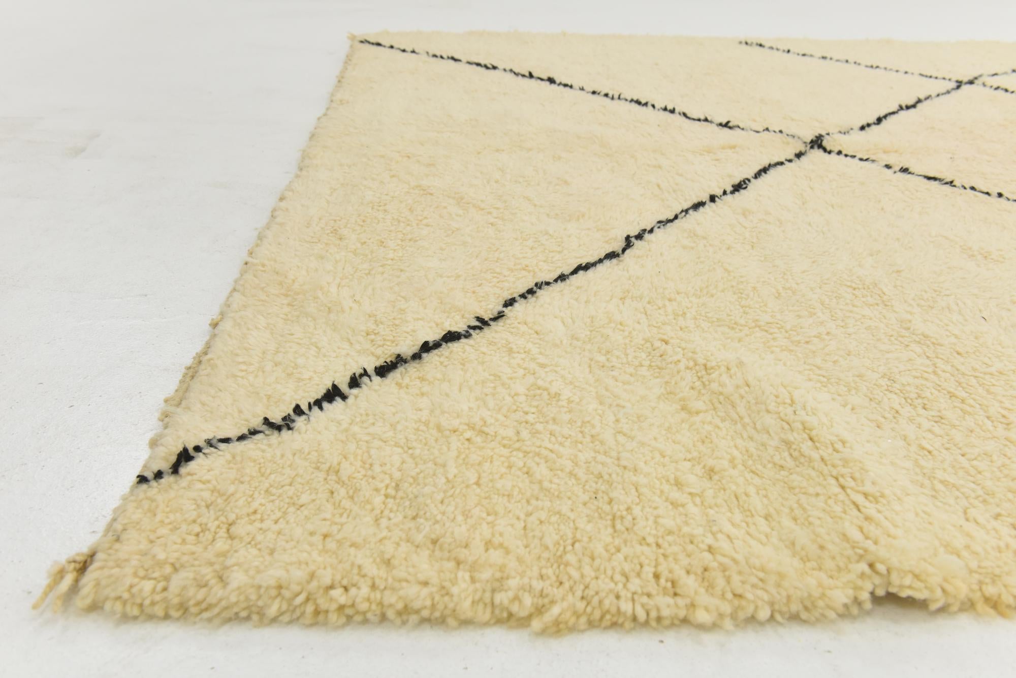 7' x 9' 8 Hand Knotted Moroccan Wool Rug