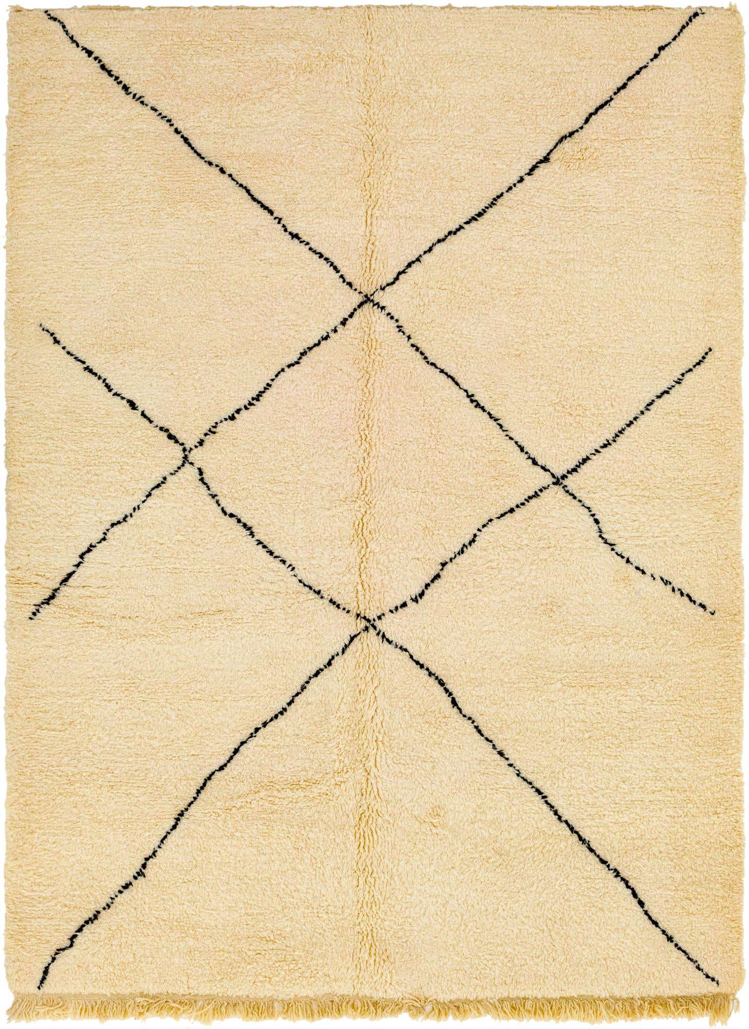 7' x 9' 8 Hand Knotted Moroccan Wool Rug