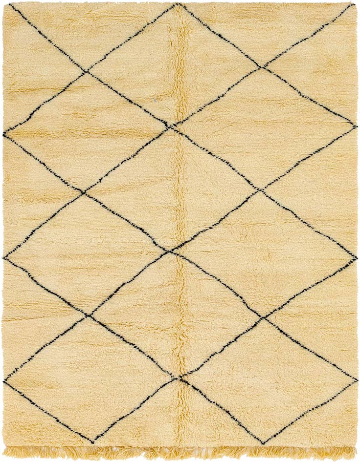 Detail image of 6' 5 x 9' 10 Hand Knotted Moroccan Wool Rug