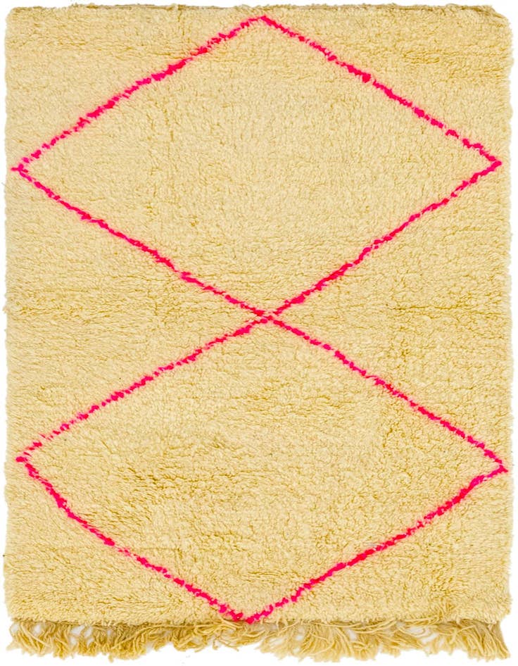 Detail image of 3' 2 x 5' 2 Hand Knotted Moroccan Wool Rug