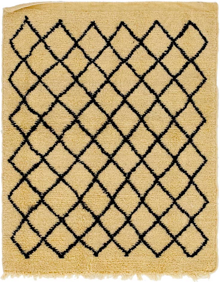 Detail image of 3' 1 x 4' 10 Hand Knotted Moroccan Wool Rug
