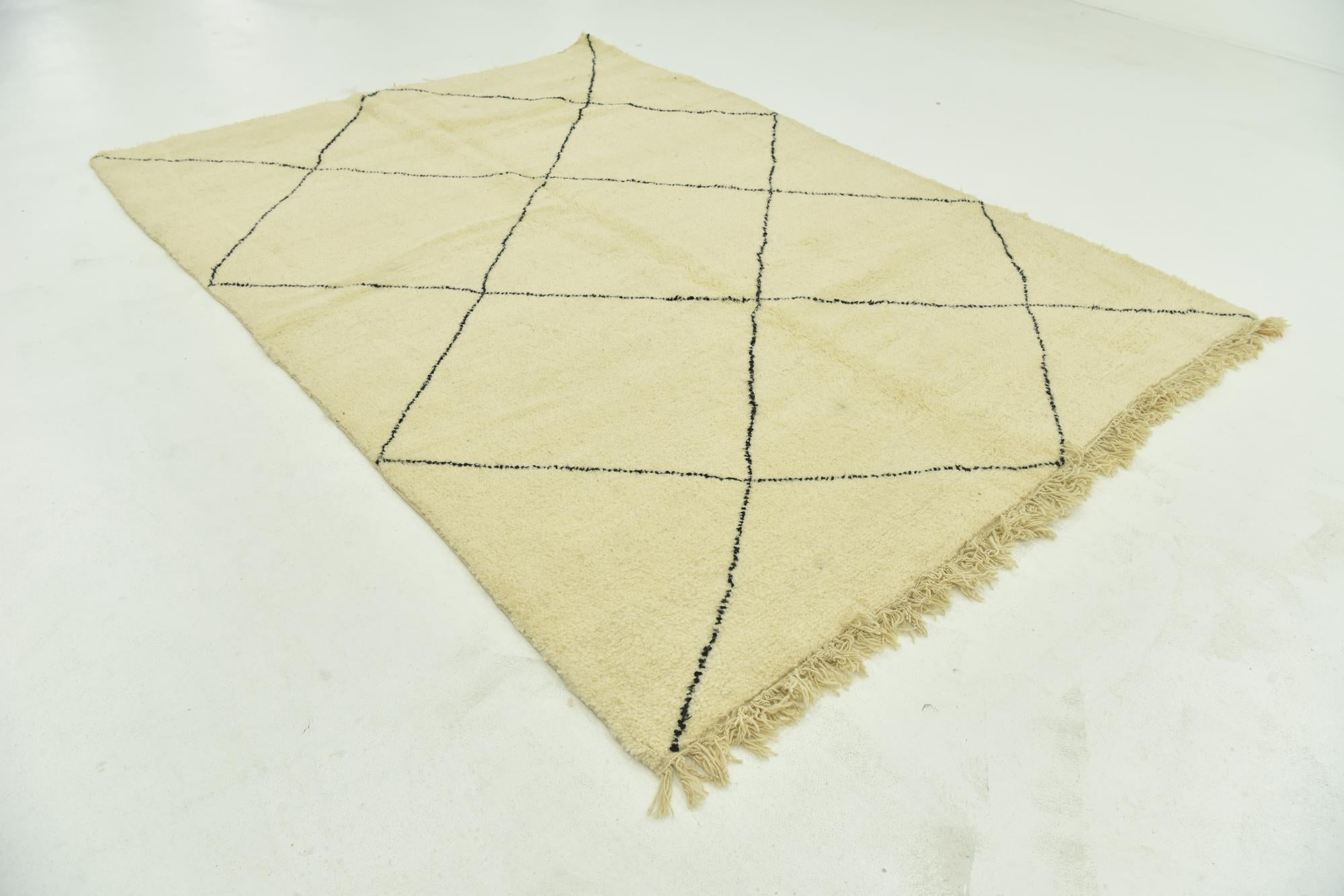 7' 2 x 9' 8 Hand Knotted Moroccan Wool Rug