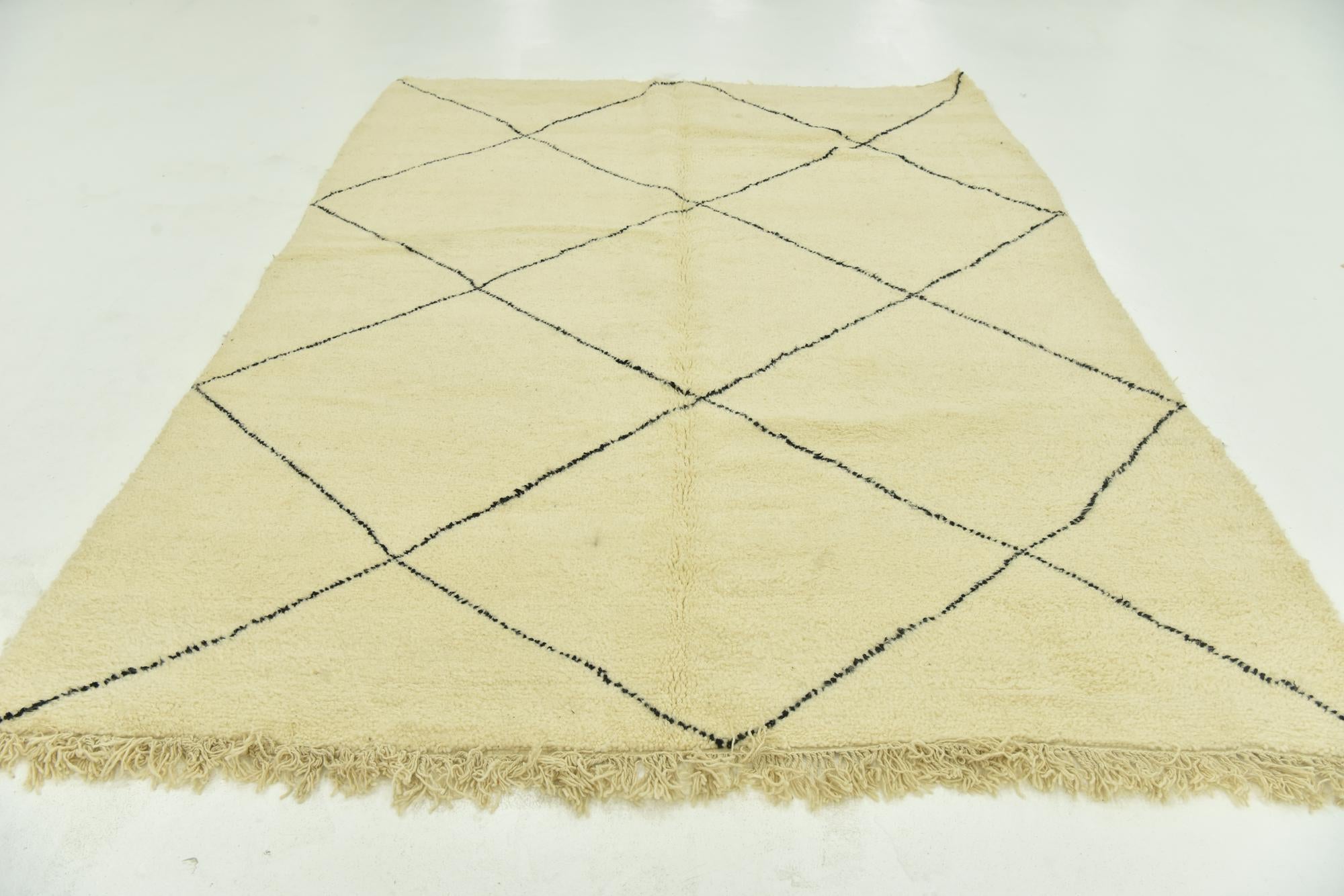 7' 2 x 9' 8 Hand Knotted Moroccan Wool Rug