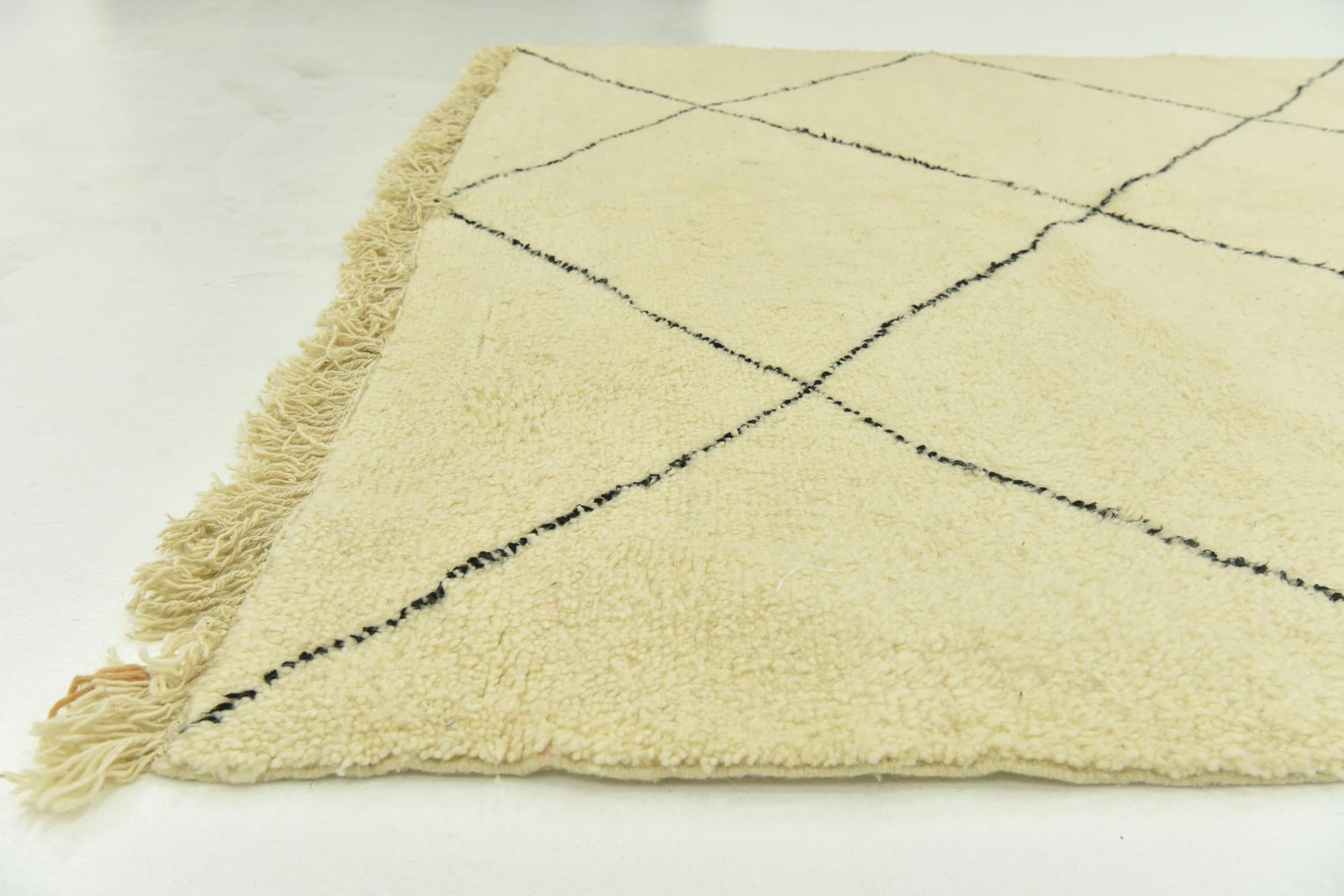 7' 2 x 9' 8 Hand Knotted Moroccan Wool Rug