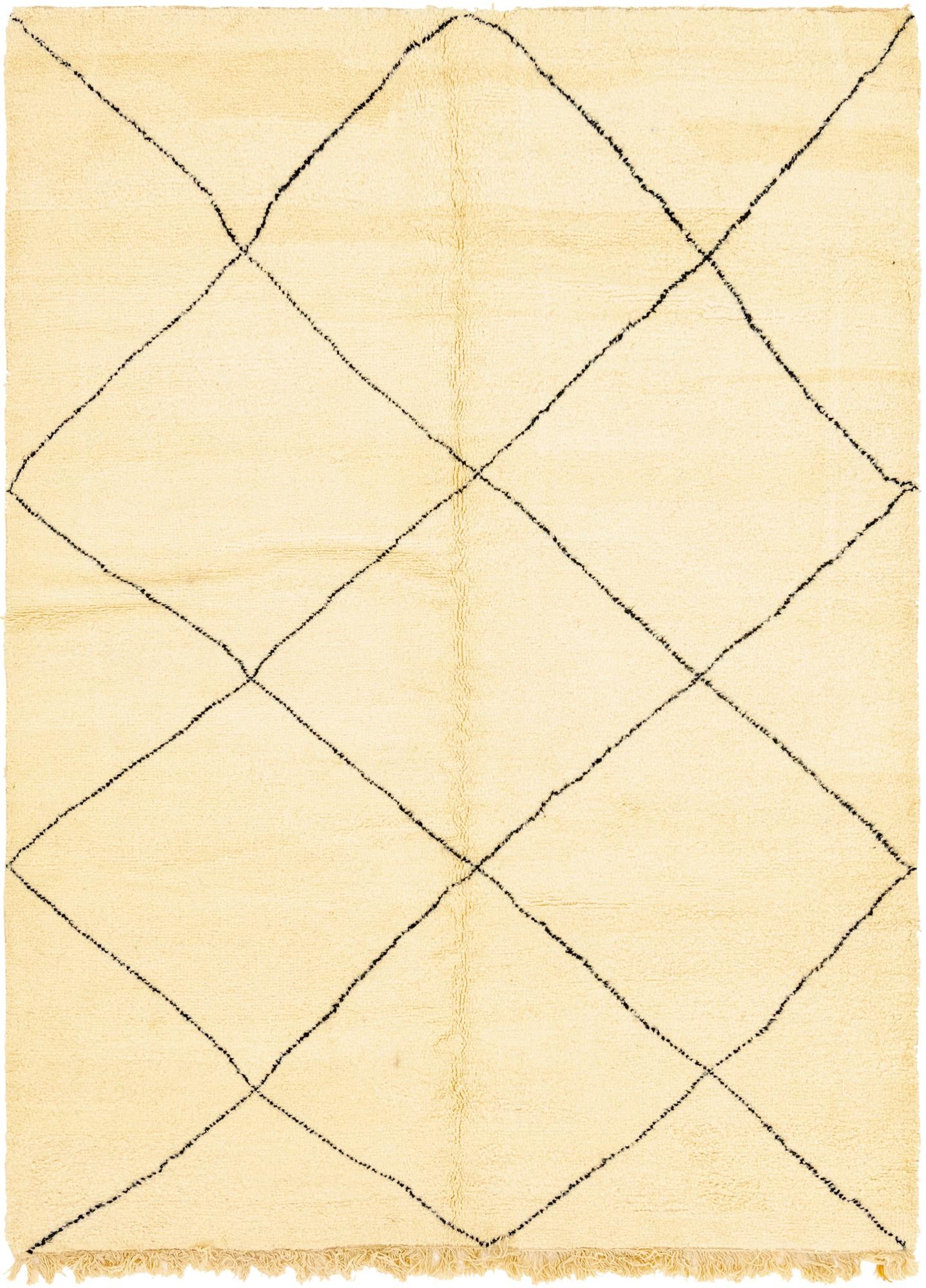 7' 2 x 9' 8 Hand Knotted Moroccan Wool Rug